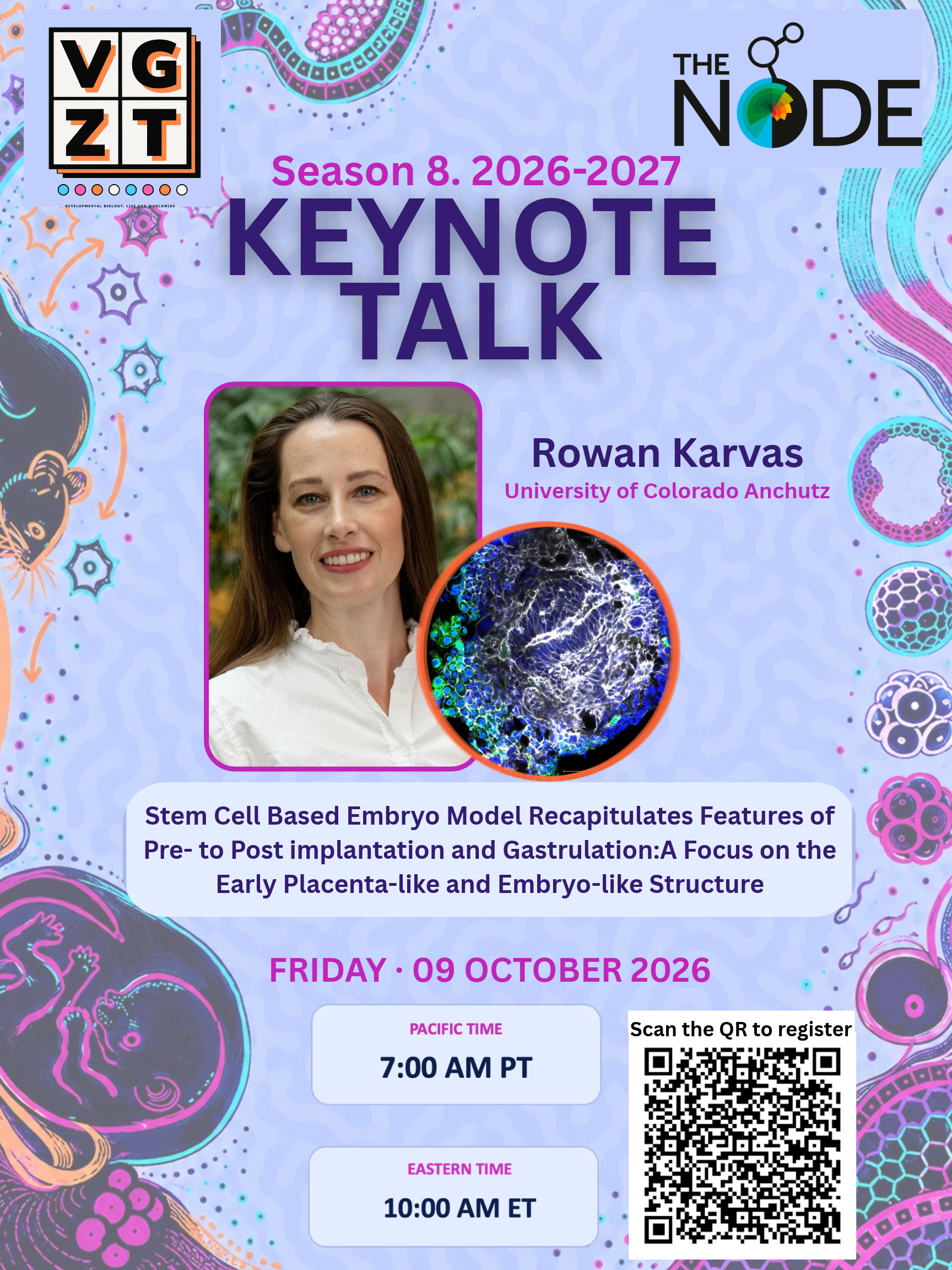 VGZT Season 8 Rowan Karvas session poster for 9 October 2026 at 10:00 AM ET