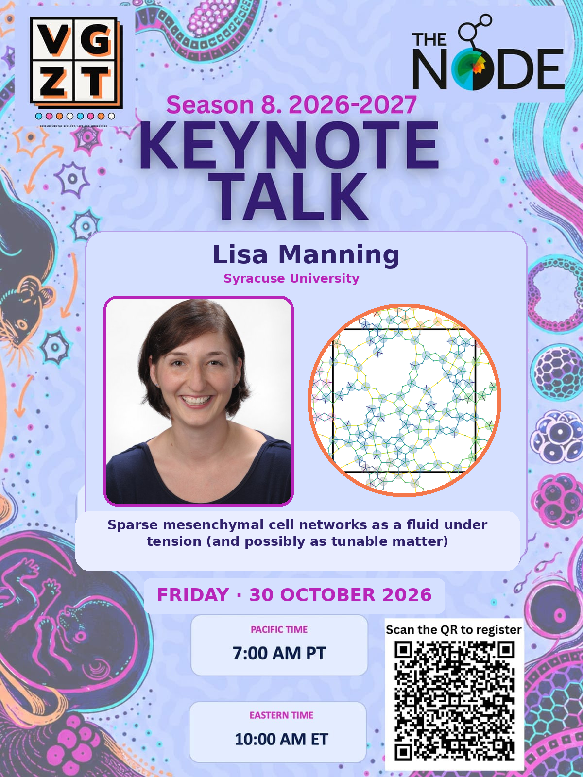 VGZT Season 8 keynote: Lisa Manning, Syracuse University, 30 October 2026 at 10:00 AM ET / 7:00 AM PT