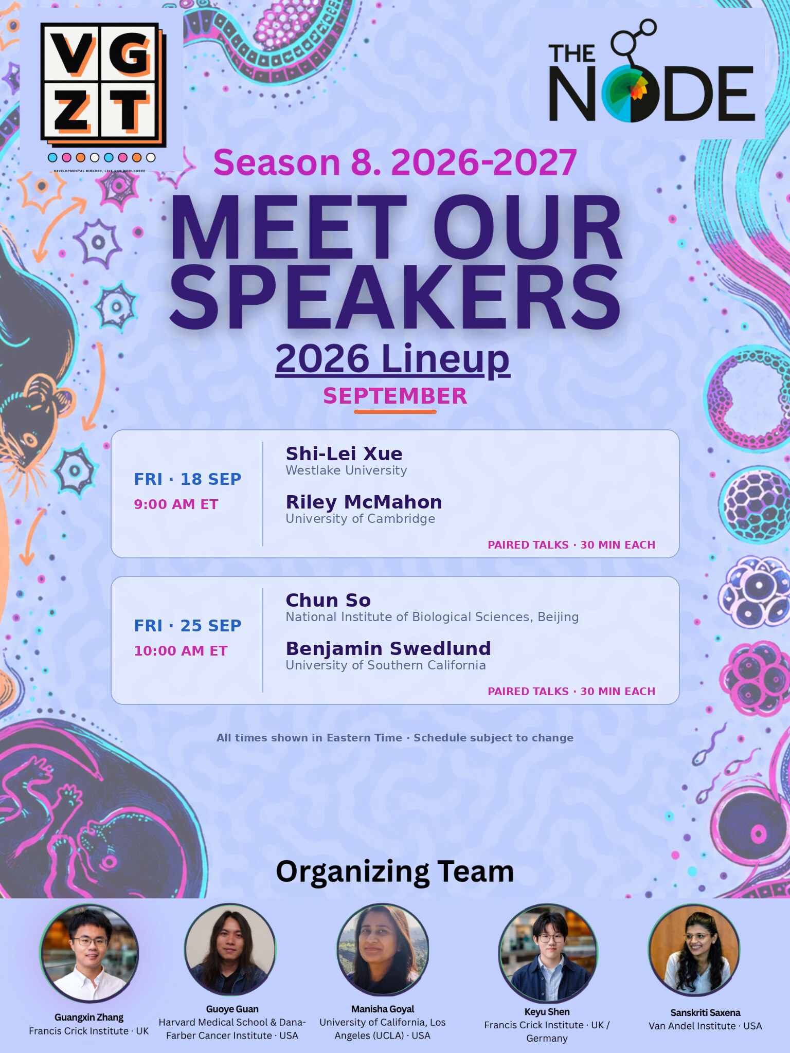 VGZT Season 8 September 2026 speaker lineup